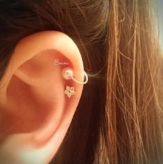 Origami Jewellery Pearl Wire Hoop