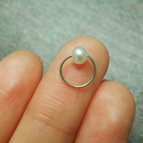 origami jewellery Pearl Wire Hoop