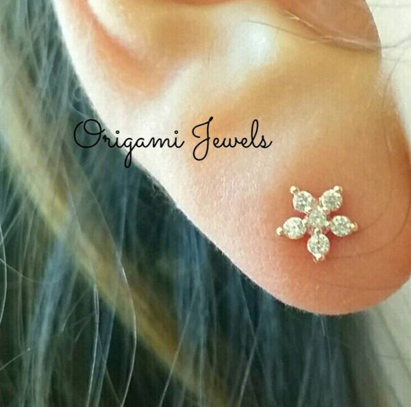 Origami Jewellery Petaled Flower Studs