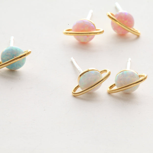 Origami Jewellery Planet Opal Stud Earrings