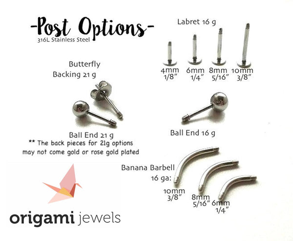origami jewellery Replacement Posts
