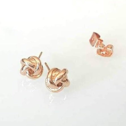 Origami Jewellery Rose Gold Knot Earrings