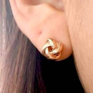origami jewellery Rose Gold Knot Earrings