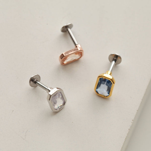 Origami Jewellery Round Rectangle Stud