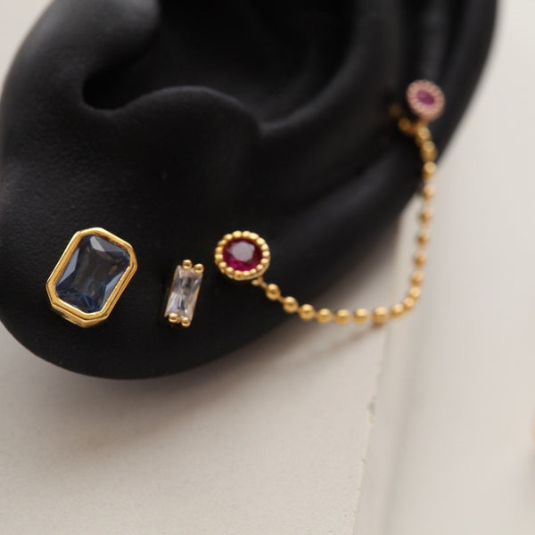 Origami Jewellery Round Rectangle Stud