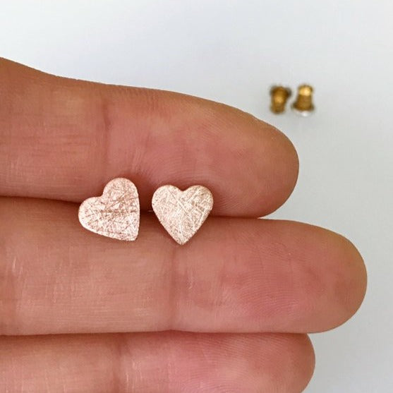 origami jewellery Scratched Heart Studs