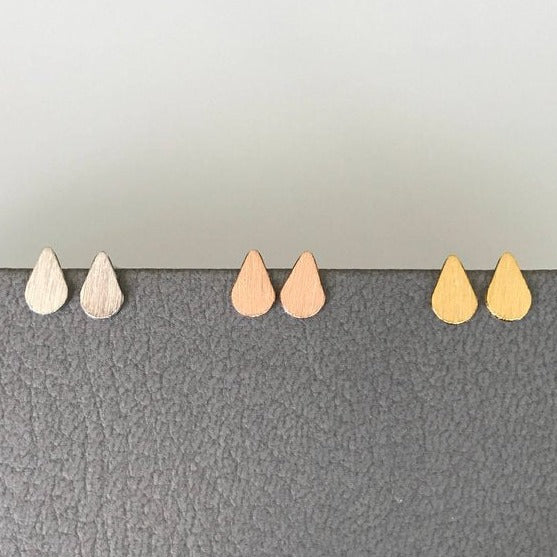 Origami Jewellery Scratched Teardrop Studs