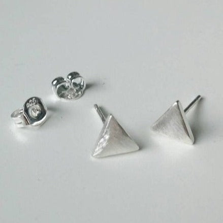 Origami Jewellery Scratched Triangle Studs