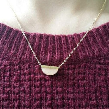 Origami Jewellery Semi Circle Gemstone Necklace