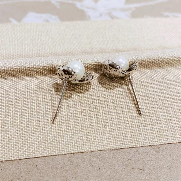 Origami Jewellery Shell Pearl Earrings