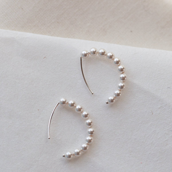 Origami Jewellery Silver Pearl Hoop