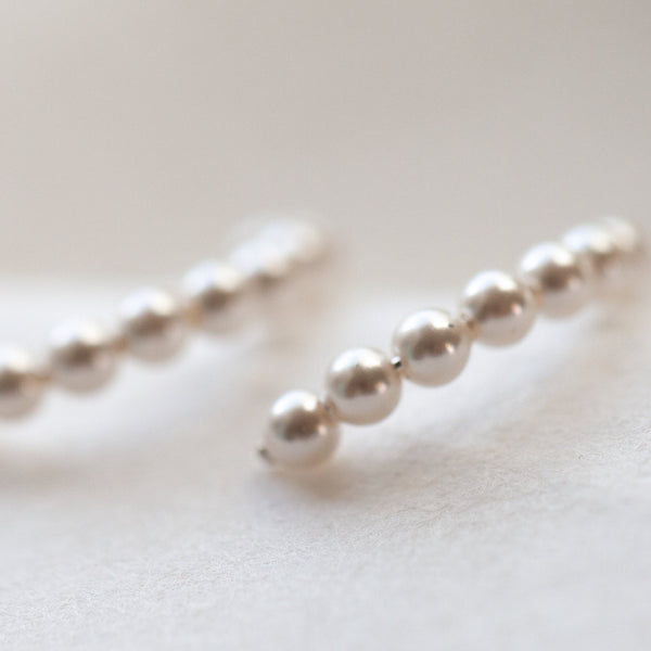 Origami Jewellery Silver Pearl Hoop