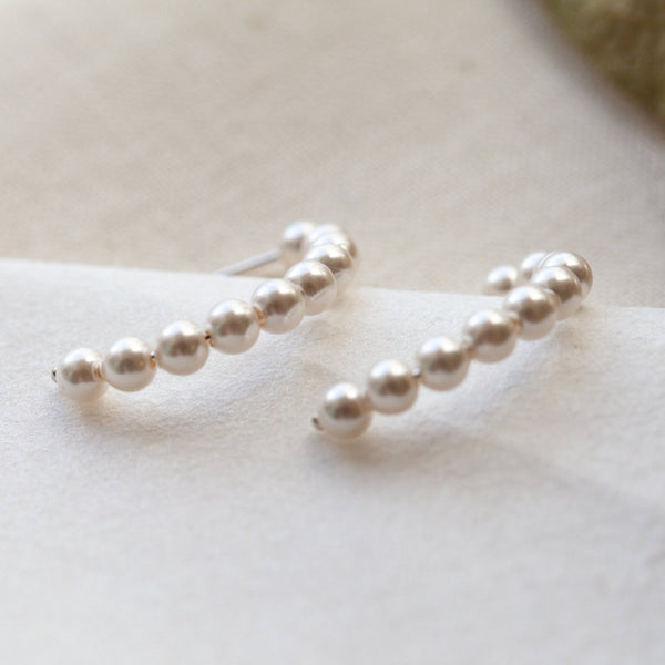 Origami Jewellery Silver Pearl Hoop