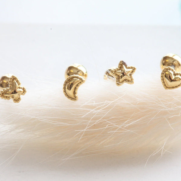 Origami Jewellery Sky Series Moon Earrings