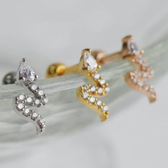 origami jewellery Snake cartilage Stud