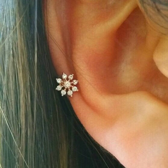 origami jewellery Snowflake Cartilage Earring