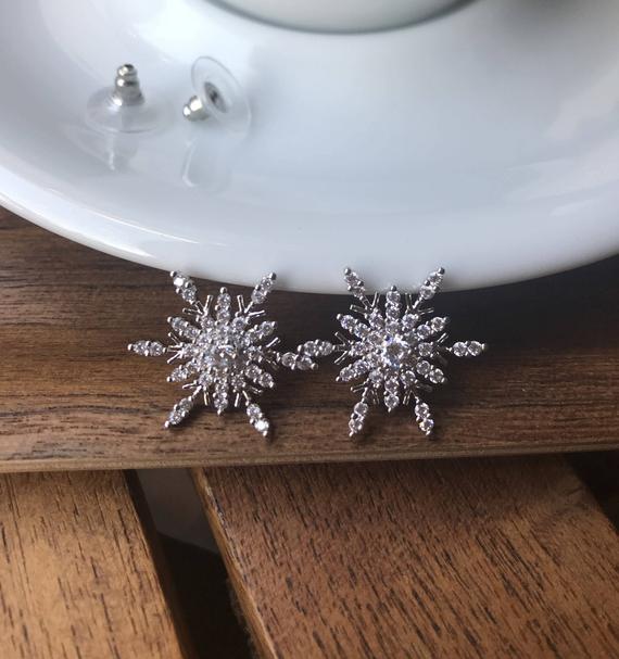 Origami Jewellery Snowflake Statement Earrings