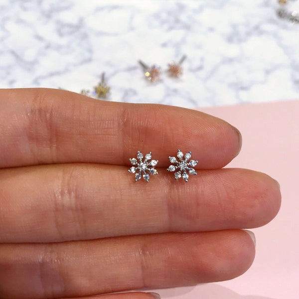 Origami Jewellery Snowflake Studs