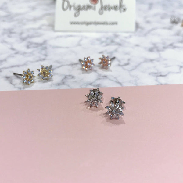 Origami Jewellery Snowflake Studs