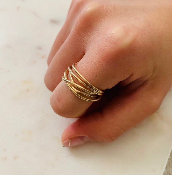 Origami Jewellery Stacked 16g Wire Ring