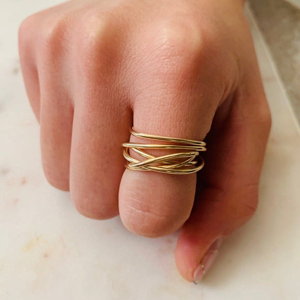 origami jewellery Stacked 16g Wire Ring