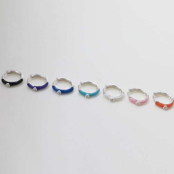 origami jewellery Sterling silver Colorful Hoop