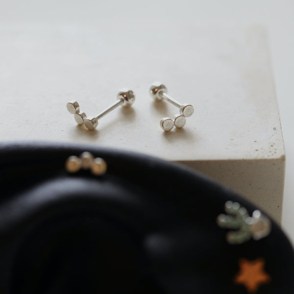 Origami Jewellery Sterling Silver Dots Bar Earring