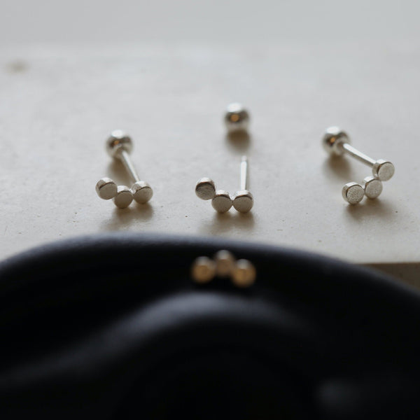 Origami Jewellery Sterling Silver Dots Bar Earring