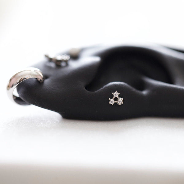 origami jewellery Teeny CZ Triangle Conch Earring