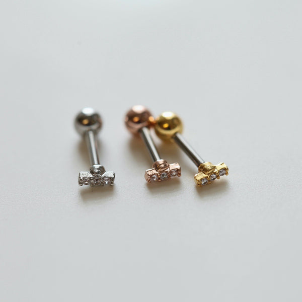 Origami Jewellery Teeny Tiny Pave Bar Earring