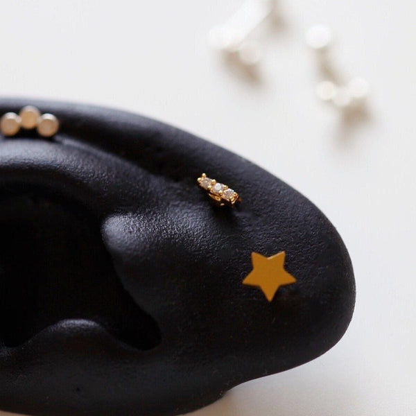 origami jewellery Teeny Tiny Pave Bar Earring