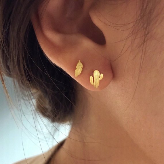 origami jewellery Tiny Cactus Stud