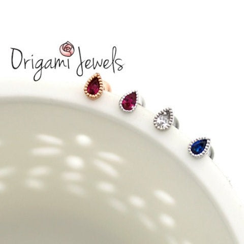 origami jewellery Tiny Teardrop Earring