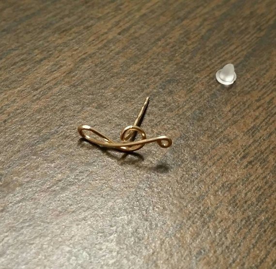 Origami Jewellery Treble Clef Wire Earring