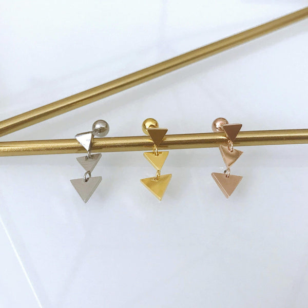 Origami Jewellery Triangle Dangle Earrings