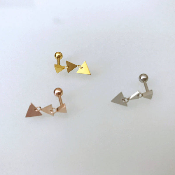 Origami Jewellery Triangle Dangle Earrings
