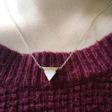 Origami Jewellery Triangle Gemstone Necklace