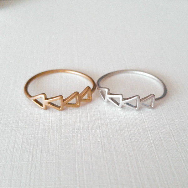 origami jewellery Triangle Line Ring