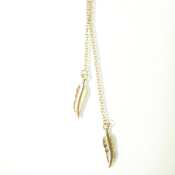 Origami Jewellery Two Feathers Necklace