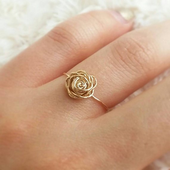 origami jewellery Wire Rose Ring