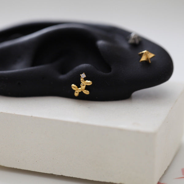 Origami Jewellery Sterling Silver Balloon Dog Studs