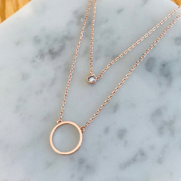 Origami Jewellery Stone Choker/Circle Layer Necklace