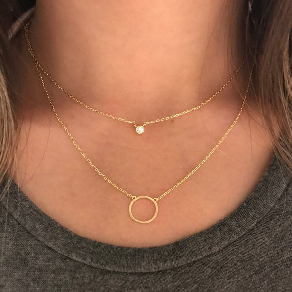 origami jewellery Stone Choker/Circle Layer Necklace