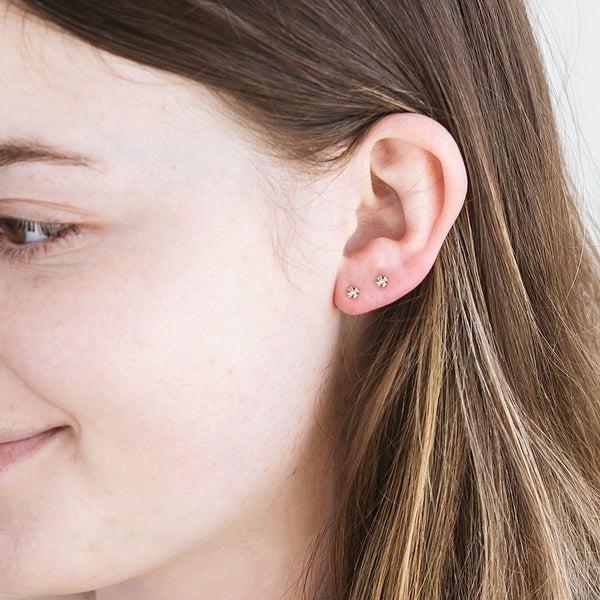 Origami Jewellery Teeny Tiny Sterling Silver Flower Stud