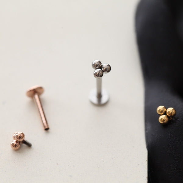 Origami Jewellery Trinity Internally Threaded Labret