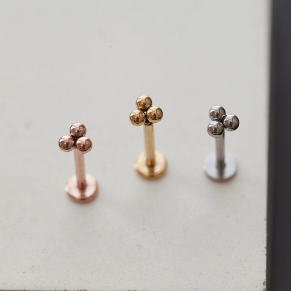 origami jewellery Trinity Internally Threaded Labret