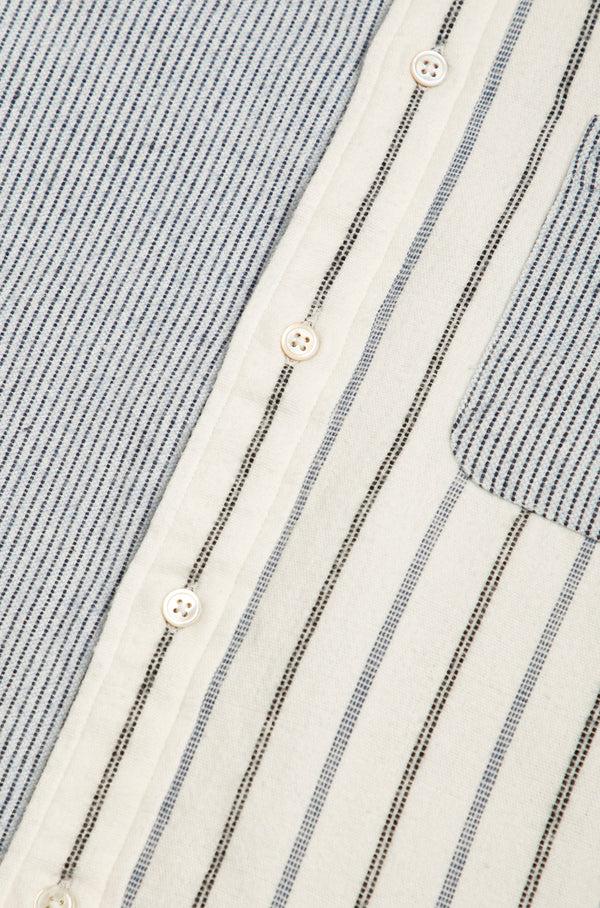 Original Madras Trading Company N°103 Contrasting Parts Button Down Collar Long Sleeve Shirt