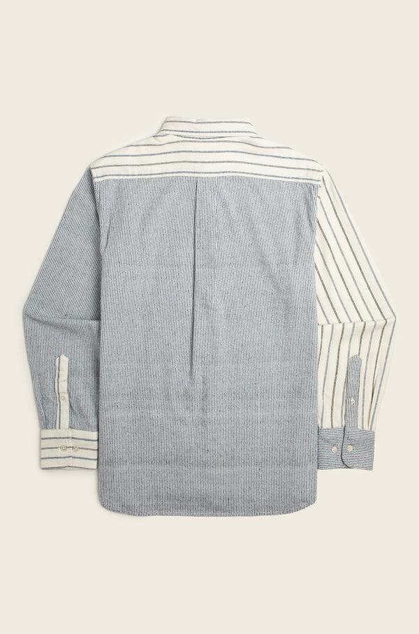 Original Madras Trading Company N°103 Contrasting Parts Button Down Collar Long Sleeve Shirt