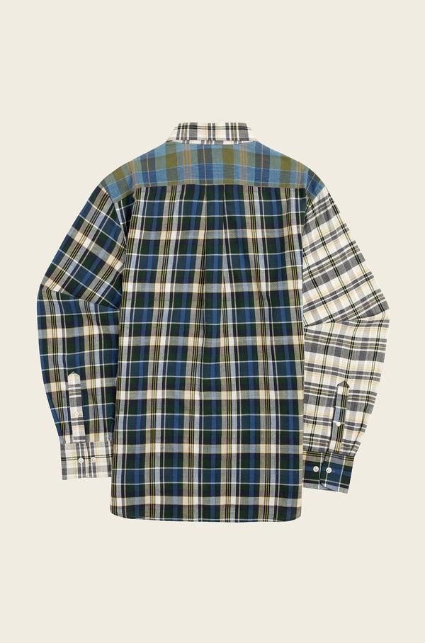 Original Madras Trading Company N°103 Contrasting Parts Button Down Collar Long Sleeve Shirt