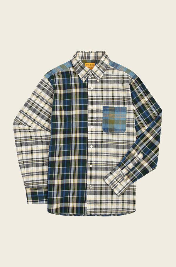 original madras trading company N°103 Contrasting Parts Button Down Collar Long Sleeve Shirt
